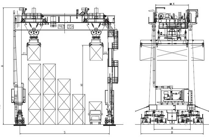 rtg container crane drawing